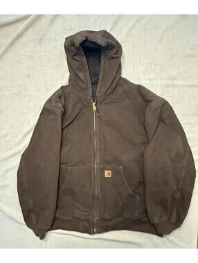 Vintage Carhartt Hooded Active Jacket “Dark Brown” J130 DKB Men’s 3XL Great Cond